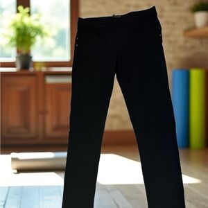 Theory Black Stretch Leggings with Pockets Pull-On Mid Rise Skinny Fit No Size